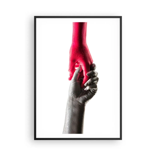 Poster in einem schwarzem Rahmen - Gemeinsam, obwohl anders - 70x100 cm