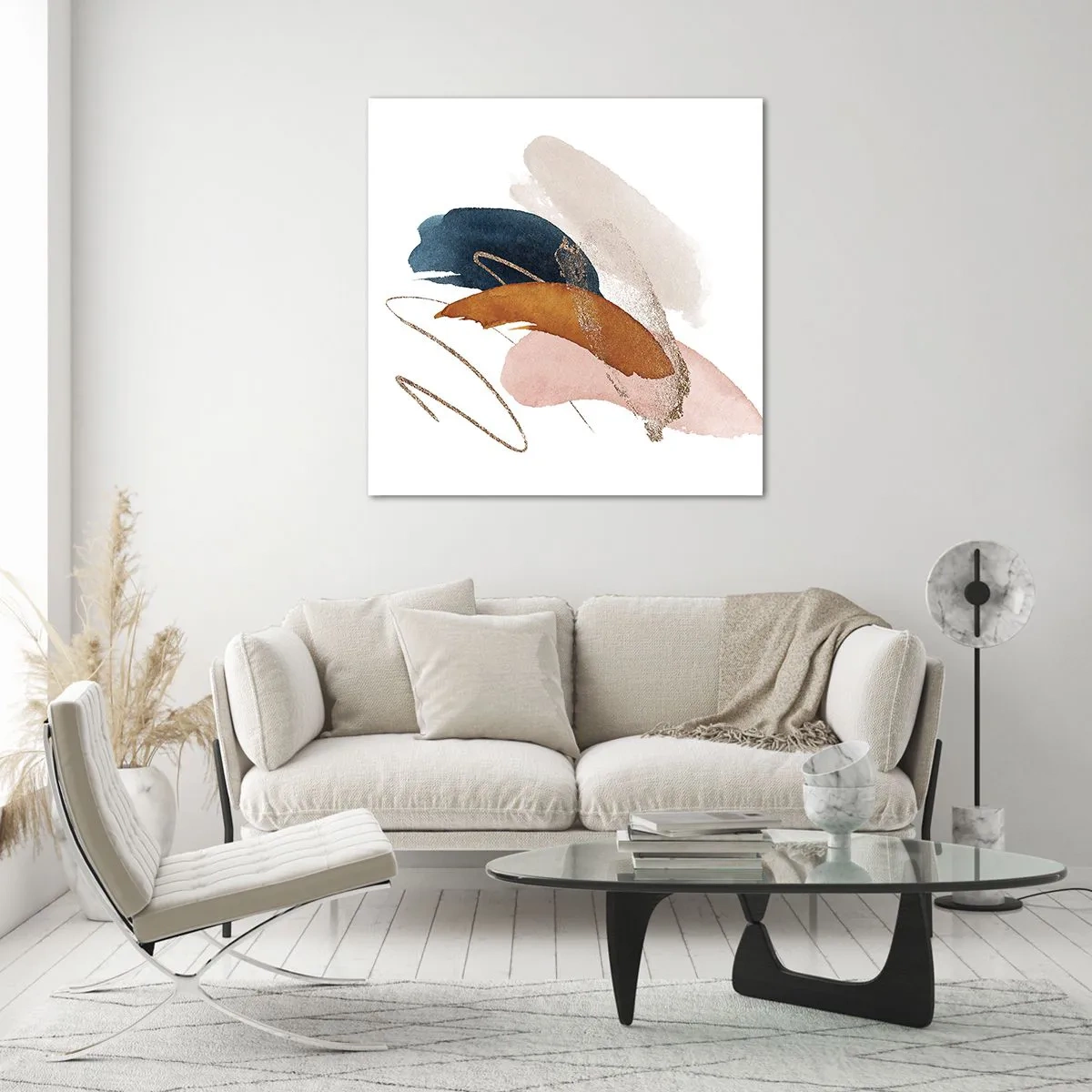 Glasbild - Bild auf glas - Geflügelte Komposition - 70x70 cm