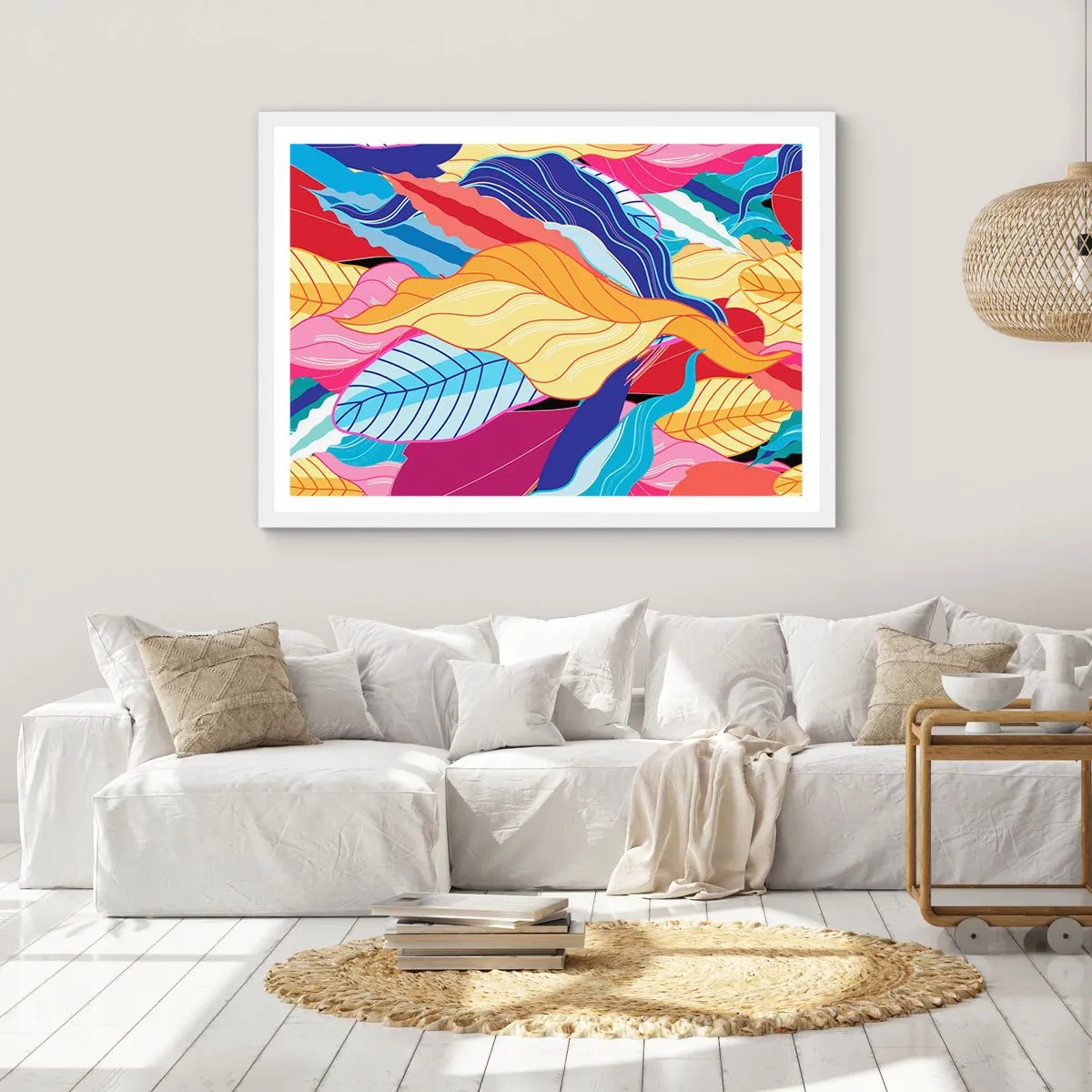 Poster in einem weißen Rahmen - Buntes Durcheinander - 40x30 cm