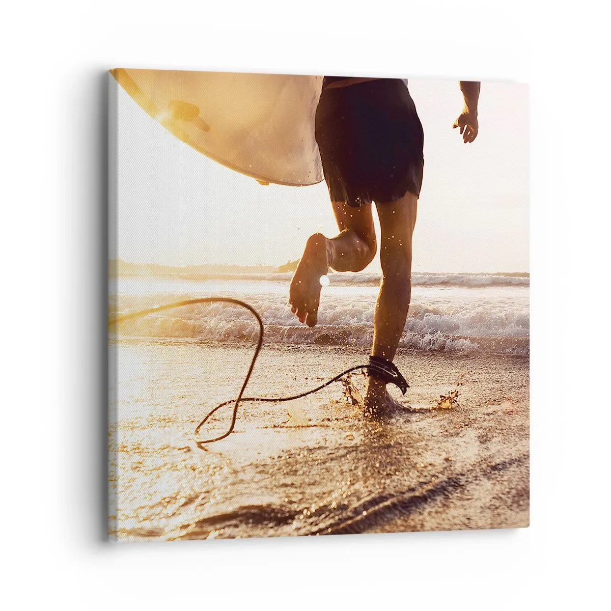 Bild auf Leinwand - Leinwandbild - Um die Welle zu treffen - 30x30 cm