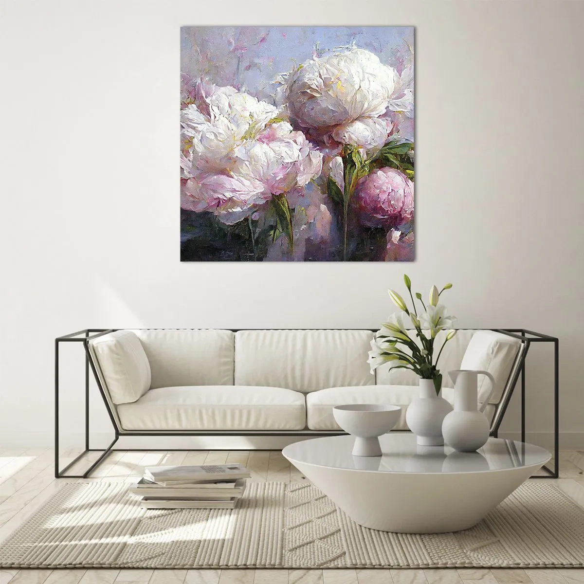 Glasbild - Bild auf glas - Strauß voller Leben - 50x50 cm