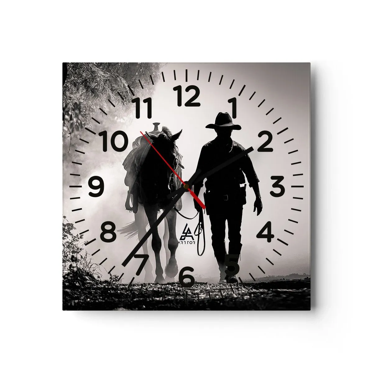 Wanduhr - Glasuhr - Texas-Morgen - 30x30 cm