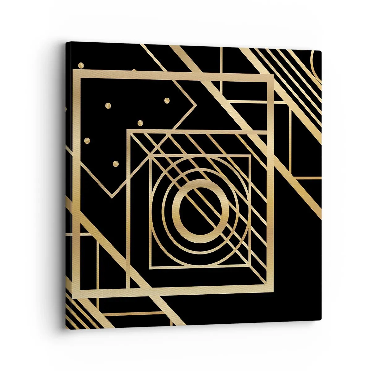 Bild auf Leinwand - Leinwandbild - Goldene Geometrie - 30x30 cm
