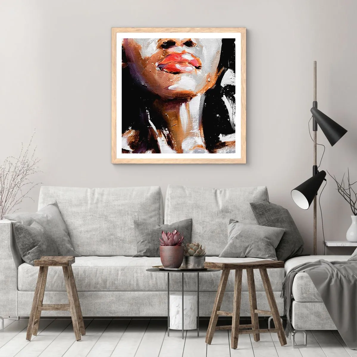 Poster in einem Rahmen aus heller Eiche - Stolz ohne Vorurteile - 30x30 cm