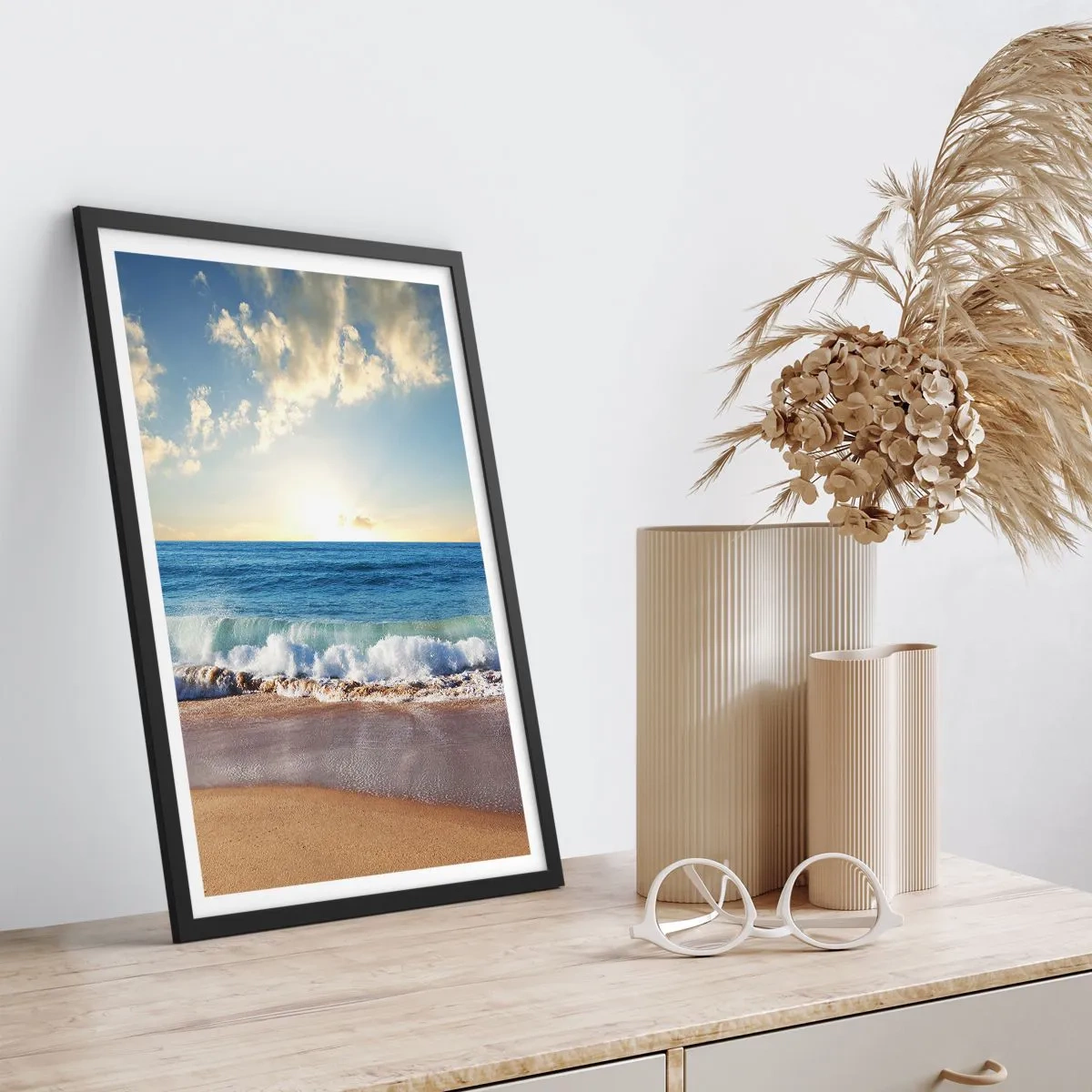Poster in einem schwarzem Rahmen - Bewegung und Stille zugleich - 40x50 cm