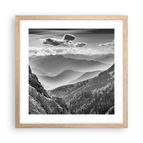 Poster in einem Rahmen aus heller Eiche - Bis zum Horizont - 40x40 cm