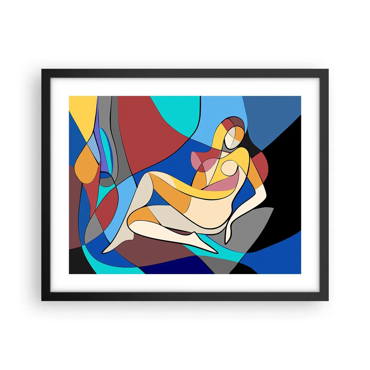 Poster in einem schwarzem Rahmen - Kubistischer Akt - 50x40 cm