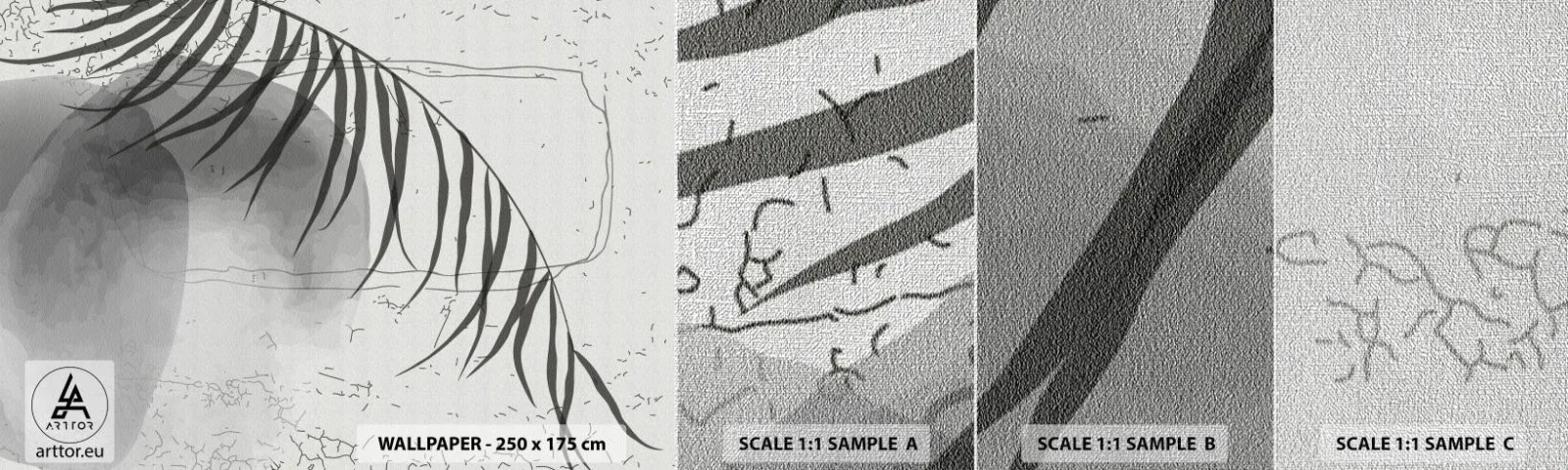 Fototapeten Muster Premium Canvas - Subtile Exotik der Natur - Minimalismus, Botanisch, Blatt - 100x30 cm