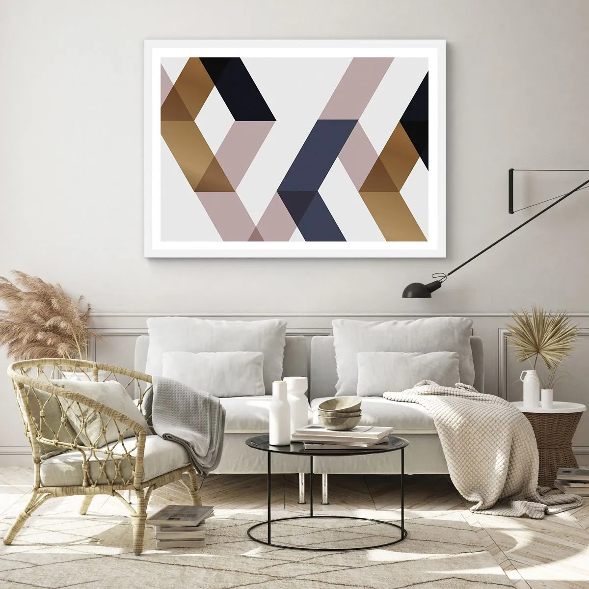 Poster in einem weißen Rahmen - Ebenen und Winkel - 100x70 cm