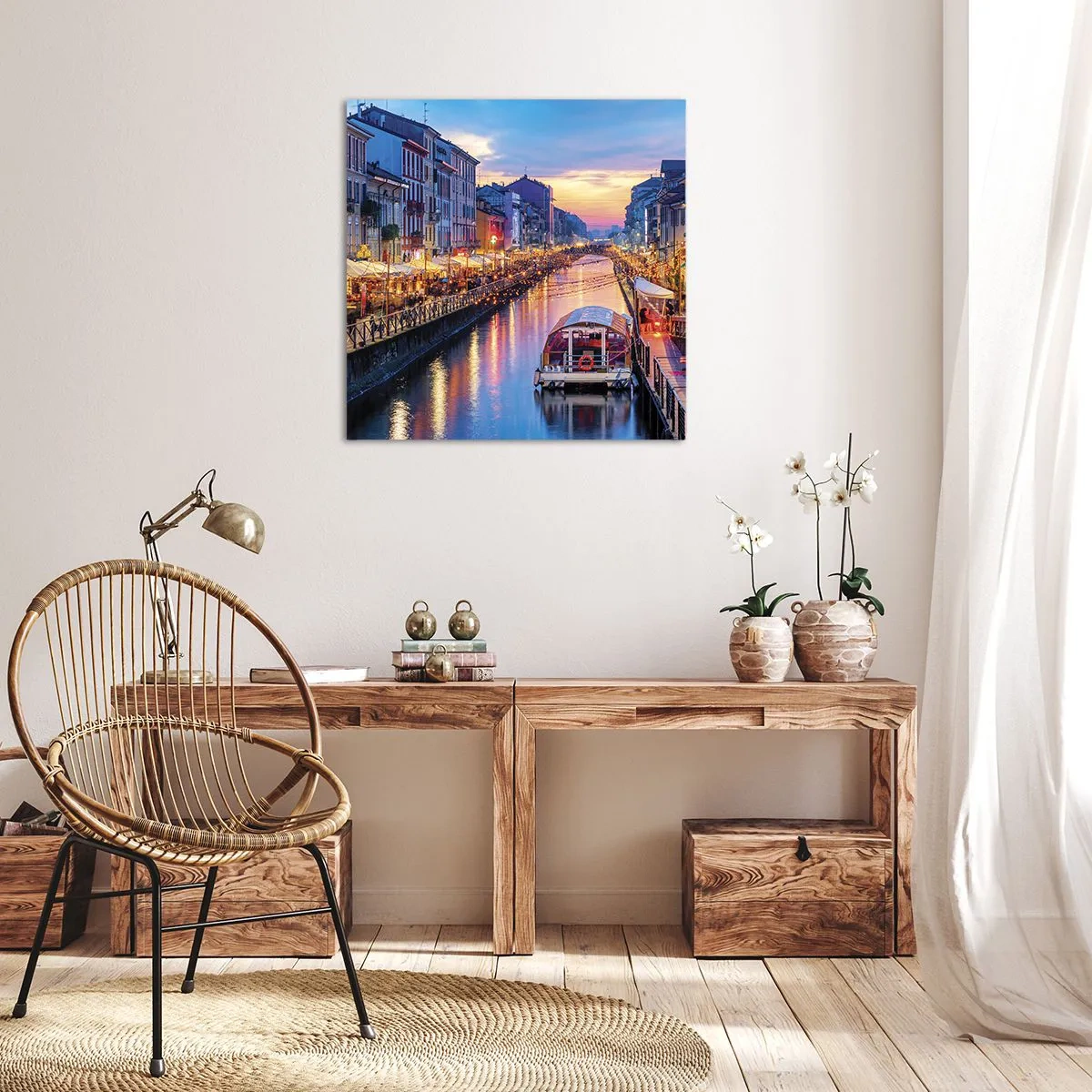 Bild auf Leinwand - Leinwandbild - Ein Abend voller Licht und Spaß - 40x40 cm