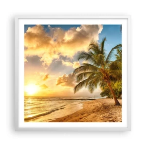 Poster in einem weißen Rahmen - Ewiger Sommer, immer Urlaub - 60x60 cm