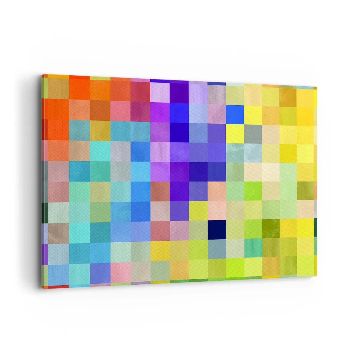 Bild auf Leinwand - Leinwandbild - Ein buntes Mosaik aus Quadraten in verschiedenen Farben - 100x70cm - Alle anderen, alle gleich - Moderne Wanddekoration für Wohnzimmer und Schlafzimmer ARTTOR