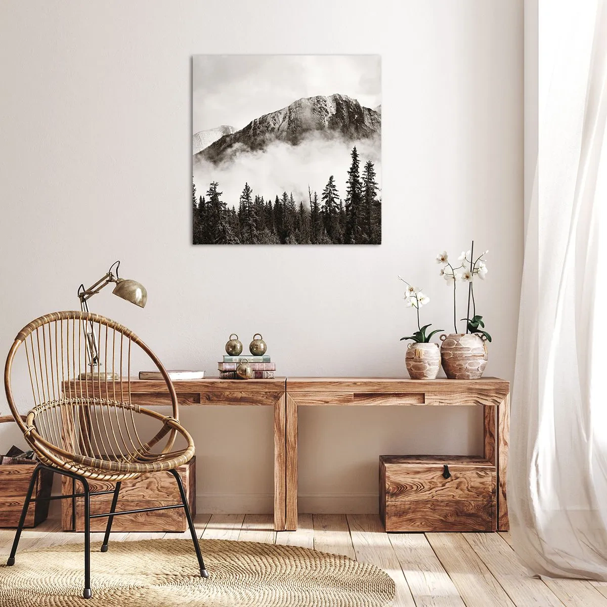 Bild auf Leinwand - Leinwandbild - Lineal aus Granit - 40x40 cm