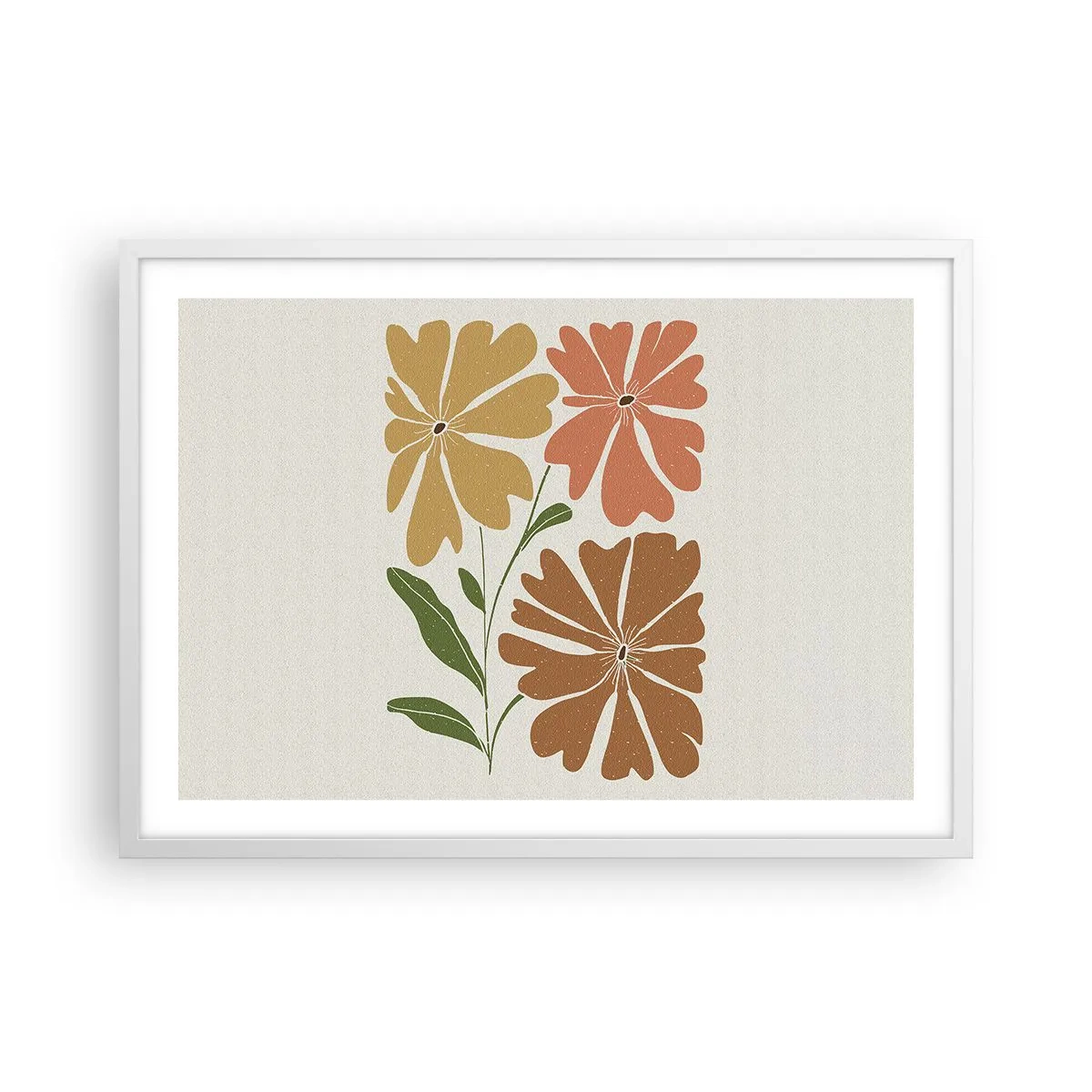 Poster in einem weißen Rahmen - Natur und Geometrie - 70x50 cm