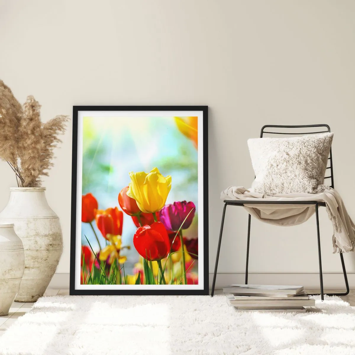 Poster in einem schwarzem Rahmen - Alle Farben der Sonne - 70x100 cm