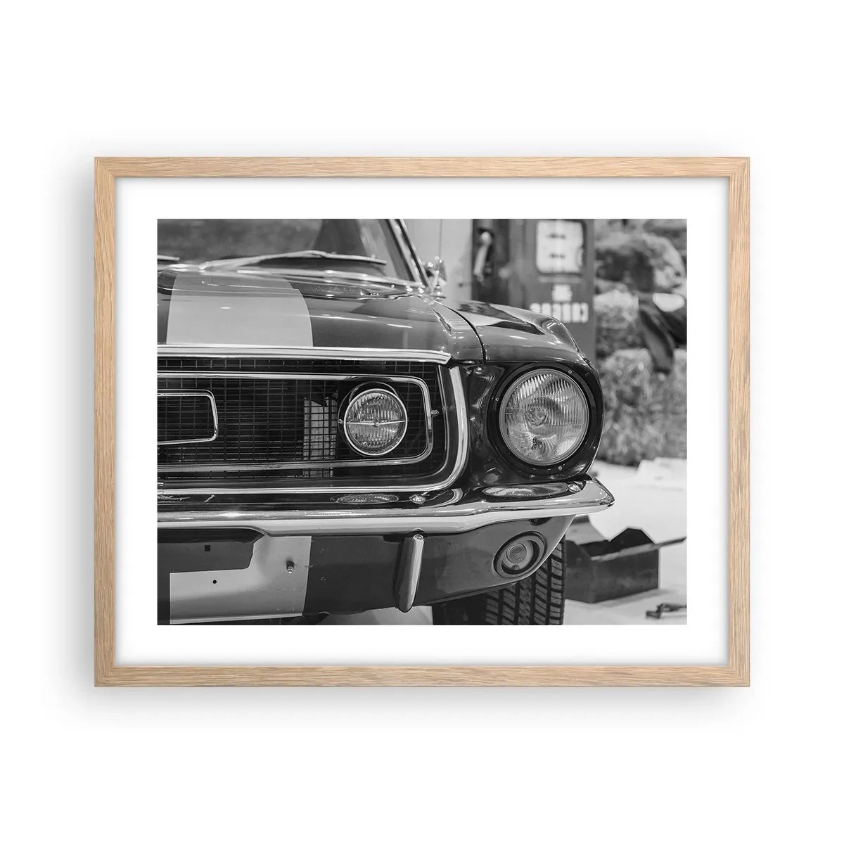 Poster in einem Rahmen aus heller Eiche - Wilder Ritt - 50x40 cm
