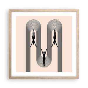 Poster in einem Rahmen aus heller Eiche - Verkehrt herum - 50x50 cm