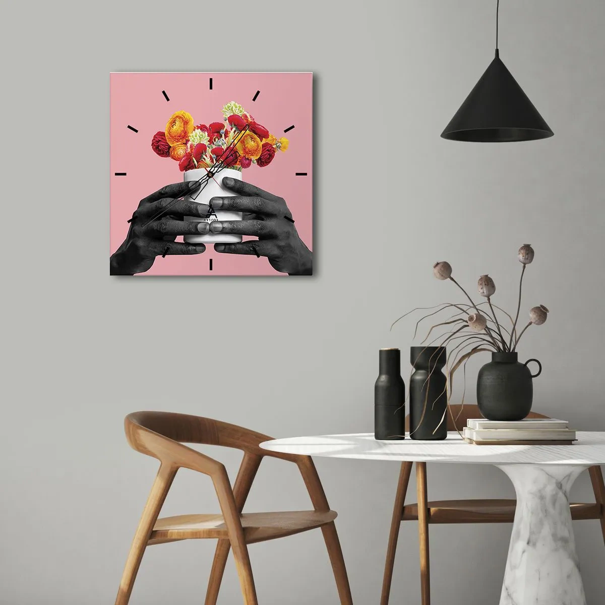 Wanduhr - Glasuhr - Die Apotheose des Lebens - 40x40 cm