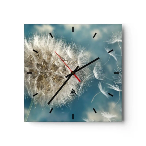 Wanduhr - Glasuhr - Engelsatem - 40x40 cm