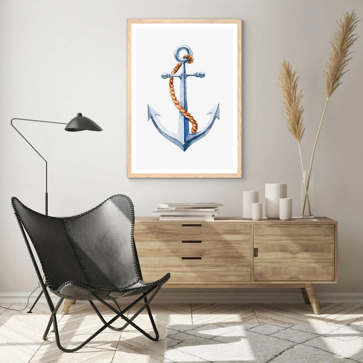 Poster in einem Rahmen aus heller Eiche - Ahoi Abenteuer! - 40x50 cm