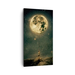 Bild auf Leinwand - Leinwandbild - Der Mann, der den Mond gestohlen hat - 45x80 cm