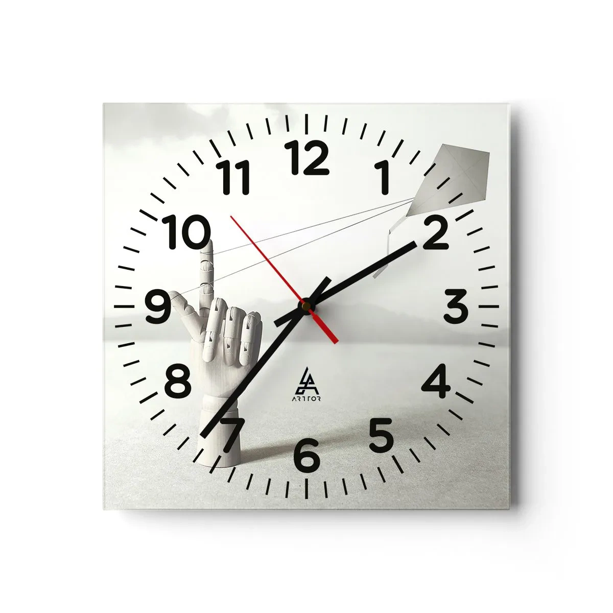 Wanduhr - Glasuhr - Kraftprobe - 40x40 cm