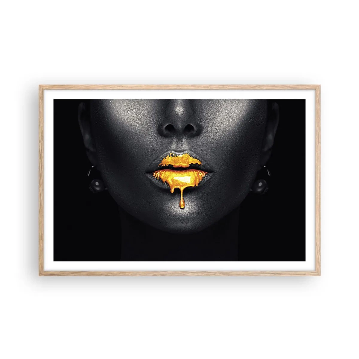 Poster in einem Rahmen aus heller Eiche - Goldmaul - 91x61 cm