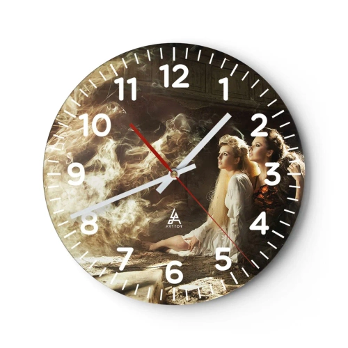Wanduhr - Glasuhr - Und es gab Poesie - 40x40 cm