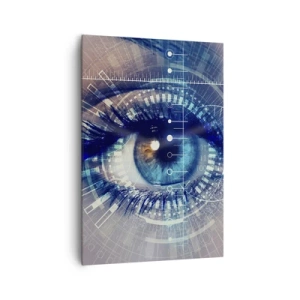 Bild auf Leinwand - Leinwandbild - Ein technologisches Auge mit einer futuristischen Schnittstelle - 70x100cm - Du denkst du kennst mich - Moderne Wanddekoration für Wohnzimmer und Schlafzimmer ARTTOR