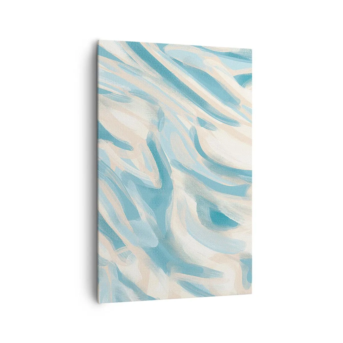 Bild auf Leinwand - Leinwandbild - Abstrakte blaue Streifen auf hellem Hintergrund - 80x120cm - Frühlingsbrisen - Moderne Wanddekoration für Wohnzimmer und Schlafzimmer ARTTOR