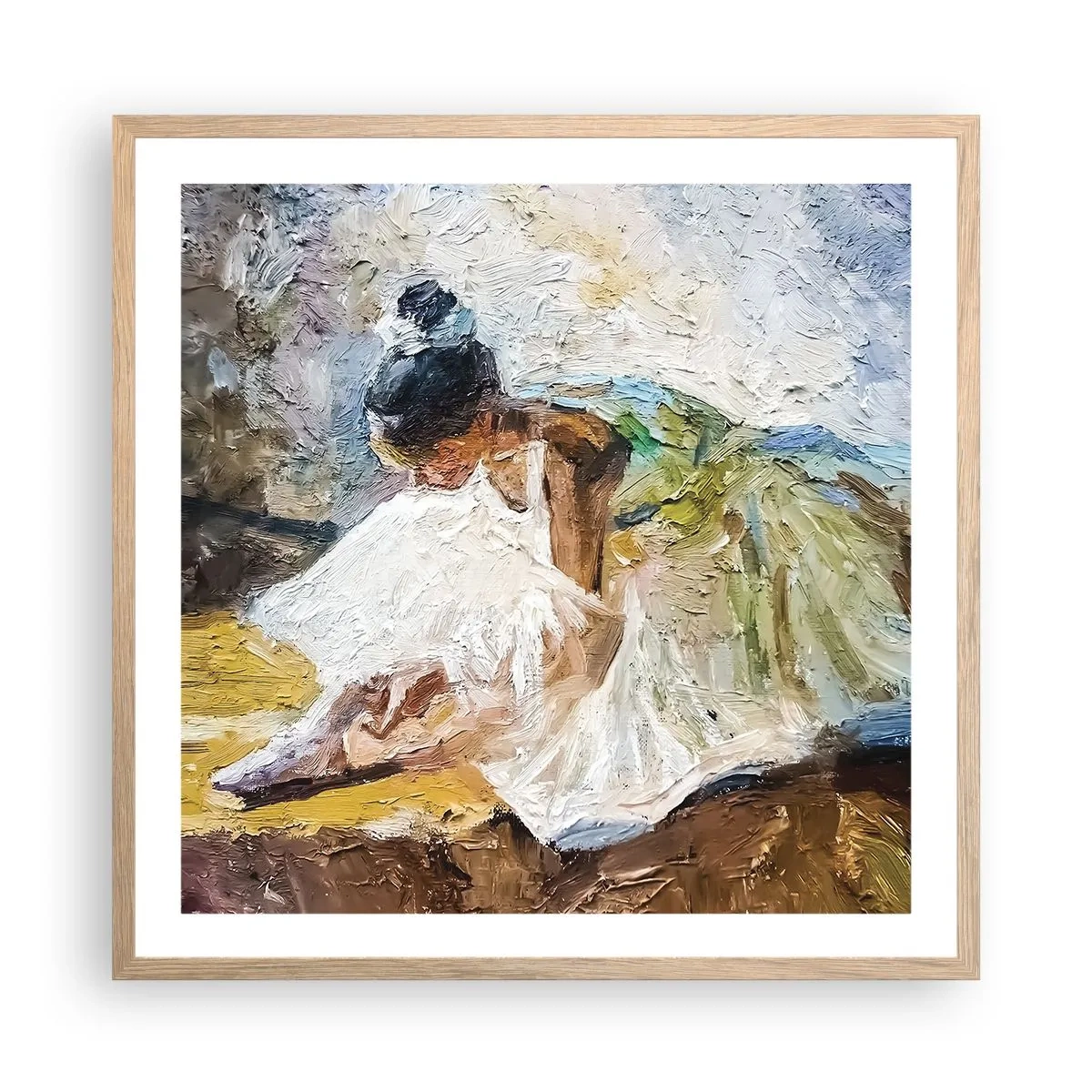 Poster in einem Rahmen aus heller Eiche - Aus einem Gemälde von Degas - 60x60 cm