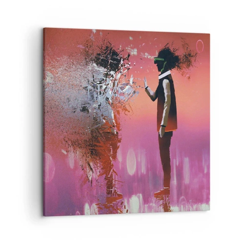 Bild auf Leinwand - Leinwandbild - Kannst du dich selbst anschauen? - 50x50 cm