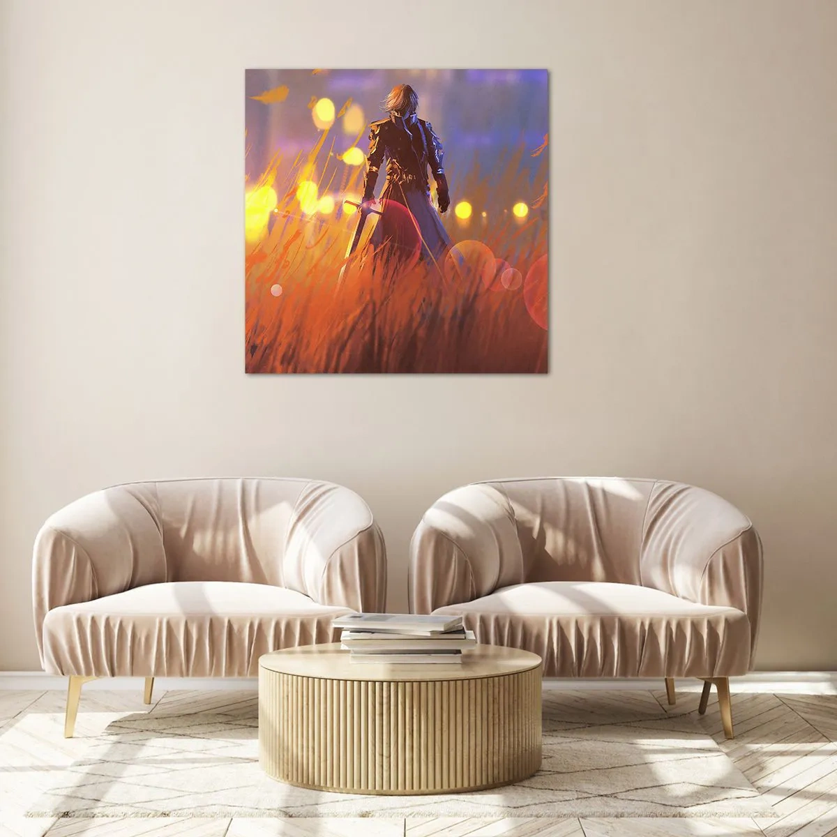 Glasbild - Bild auf glas - Fahrender Ritter - 50x50 cm