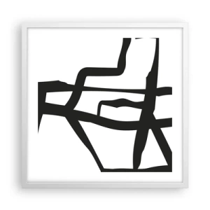 Poster in einem weißen Rahmen - Schwarz-Weiß-Design - 50x50 cm