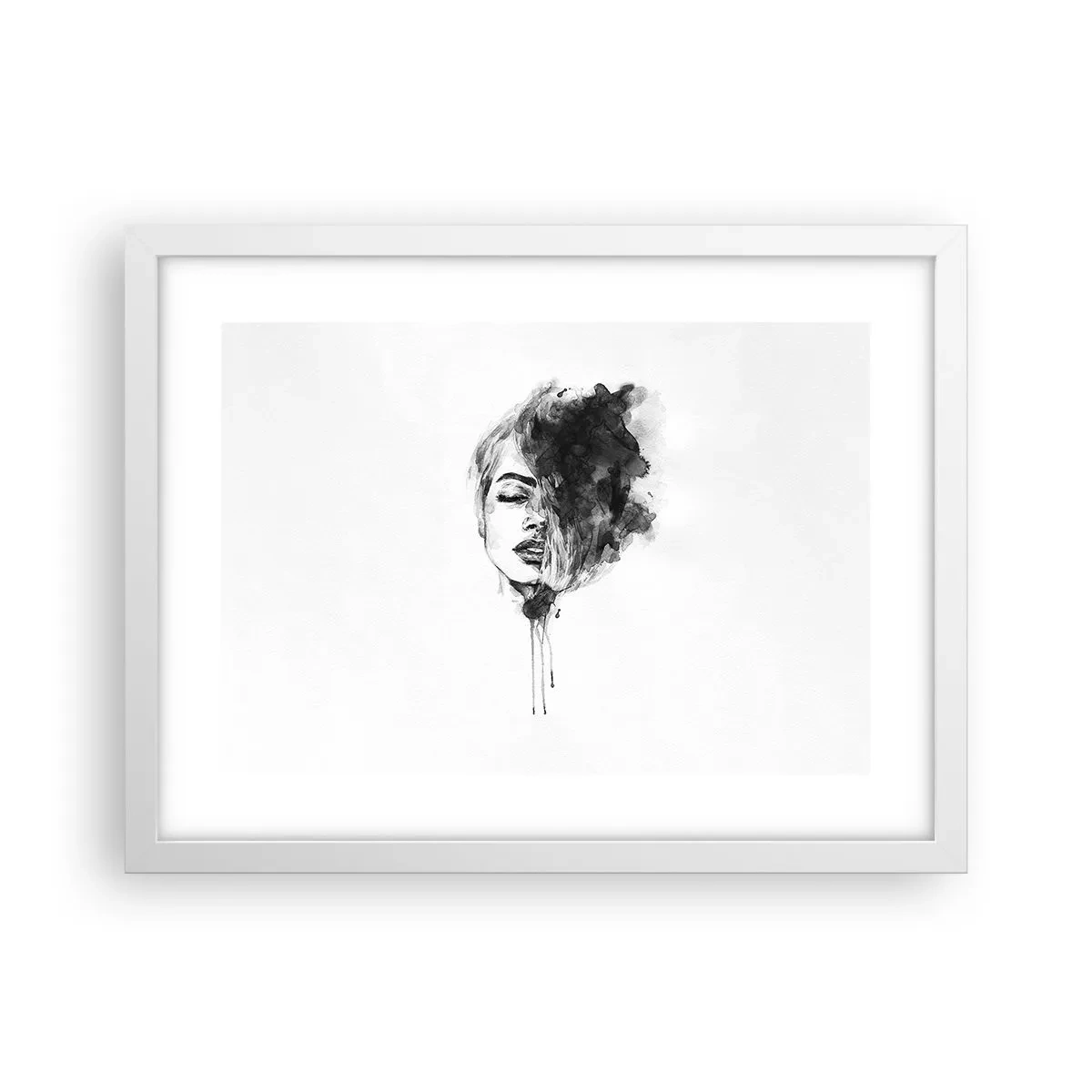 Poster in einem weißen Rahmen - Wovon träumt das Mädchen - 40x30 cm