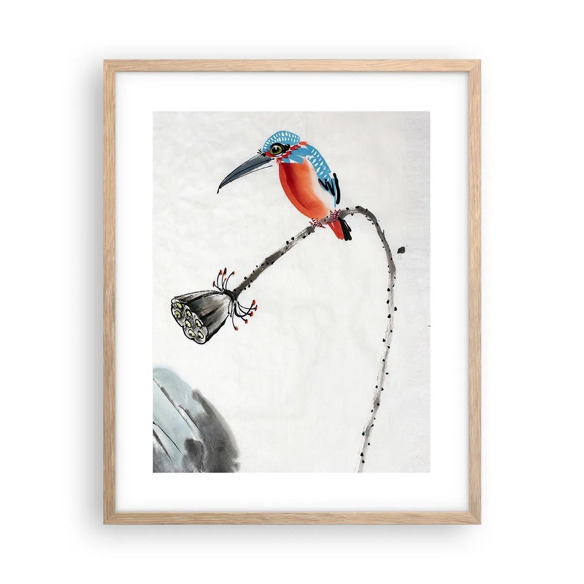 Poster in einem Rahmen aus heller Eiche - Das Leben der Wiese - 40x50 cm