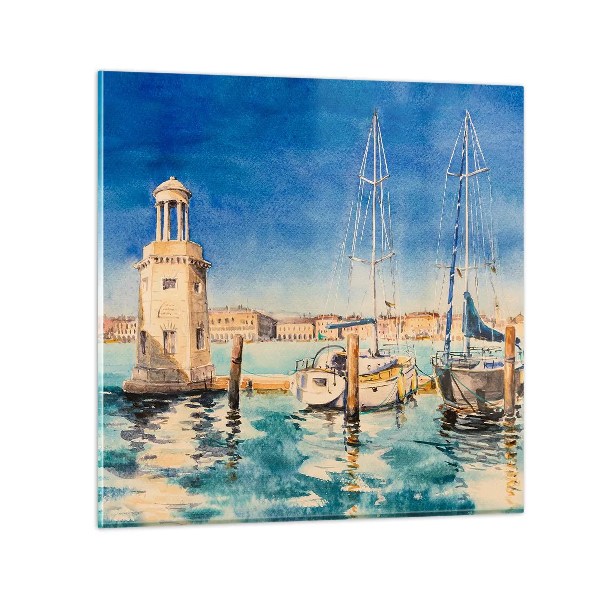Glasbild - Bild auf glas - Sonnige Lagune - 30x30 cm