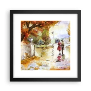 Poster in einem schwarzem Rahmen - Romantischer Herbst im Park - 30x30 cm