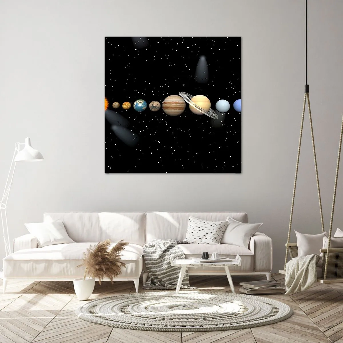 Bild auf Leinwand - Leinwandbild - Und die Planeten werden verrückt und toben ... - 60x60 cm