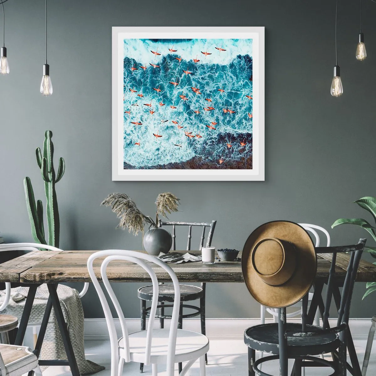 Poster in einem weißen Rahmen - Die Küstenparade - 40x40 cm
