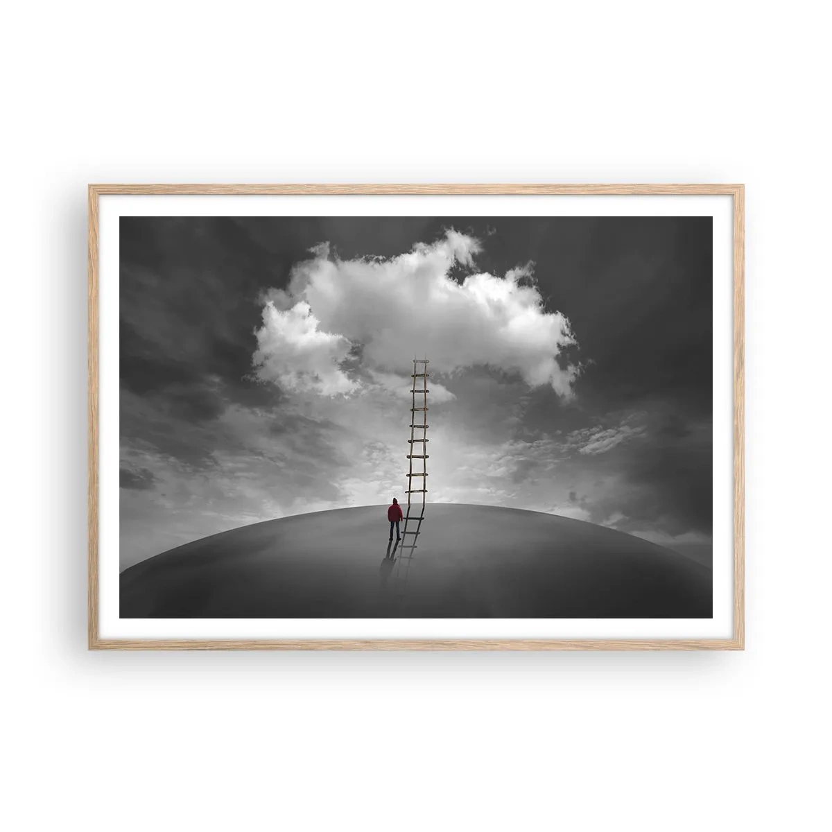 Poster in einem Rahmen aus heller Eiche - Alles ist möglich - 100x70 cm