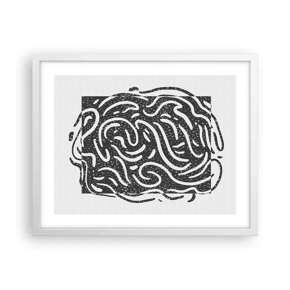 Poster in einem weißen Rahmen - Abstraktion: Freudentanz - 50x40 cm