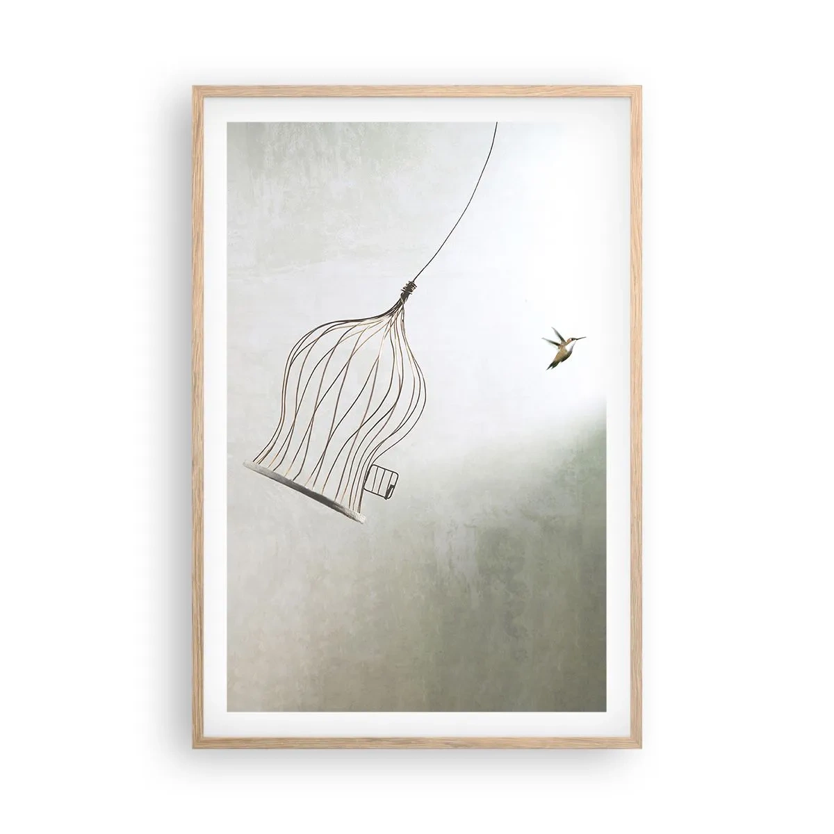 Poster in einem Rahmen aus heller Eiche - In seinem Element - 61x91 cm