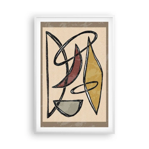 Poster in einem weißen Rahmen - Komposition – Bögen und Ovale - 61x91 cm