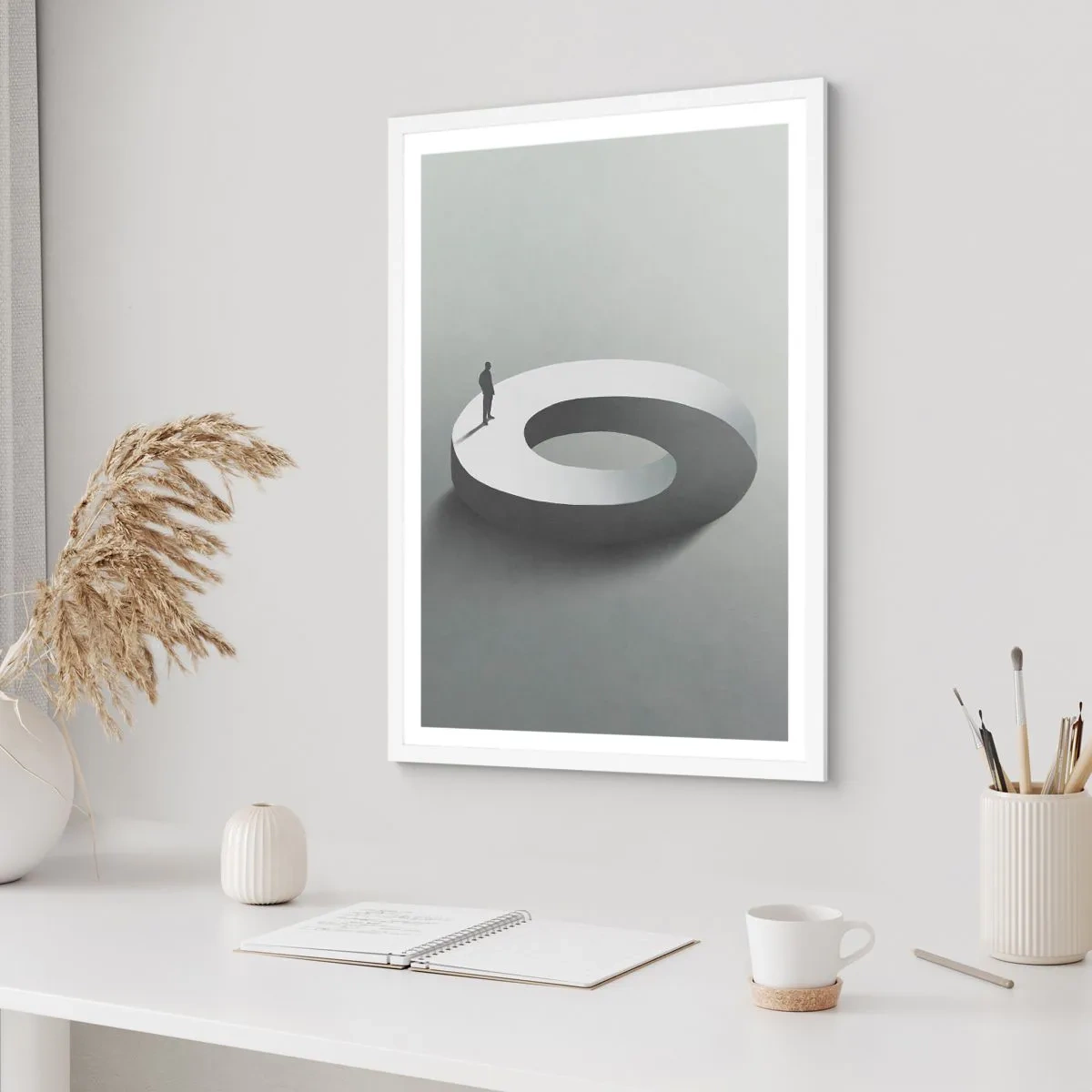 Poster in einem weißen Rahmen - Und wie soll man davon klug werden - 70x100 cm