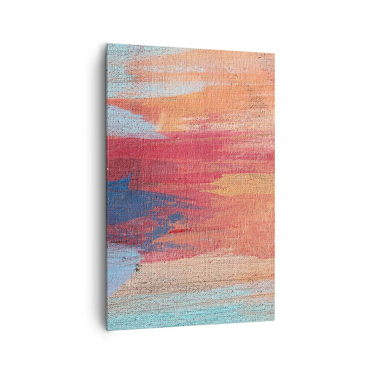 Bild auf Leinwand - Leinwandbild - Bunte abstrakte Pinselstriche - 80x120cm - Renne den Regenbogen hinunter - Moderne Wanddekoration für Wohnzimmer und Schlafzimmer ARTTOR