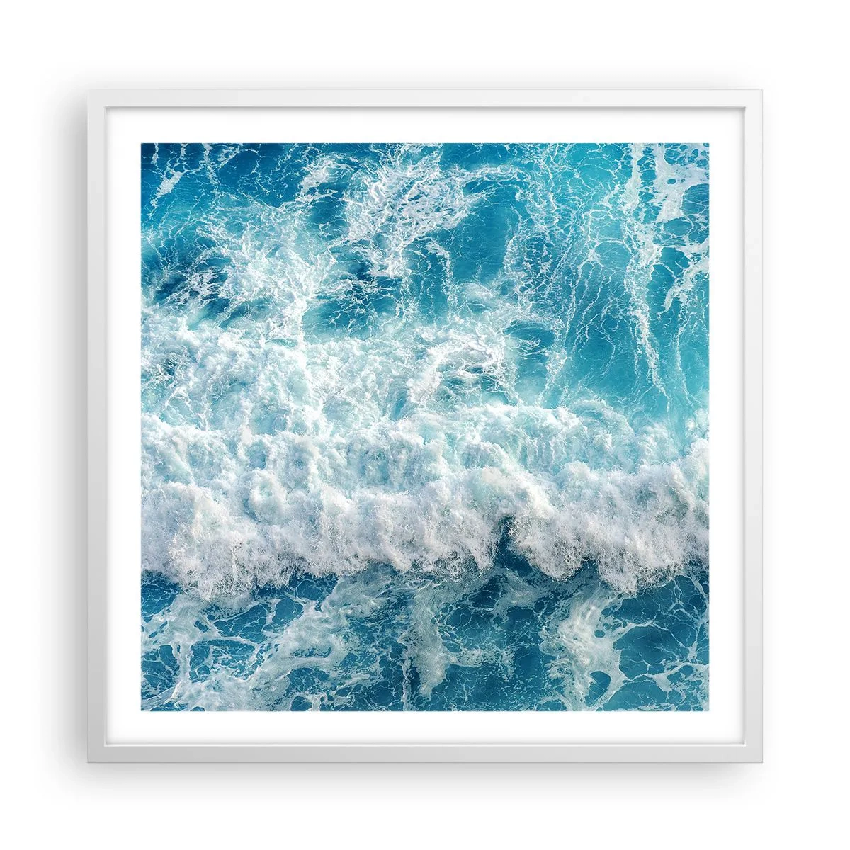 Poster in einem weißen Rahmen - Freudig und springend - 60x60 cm