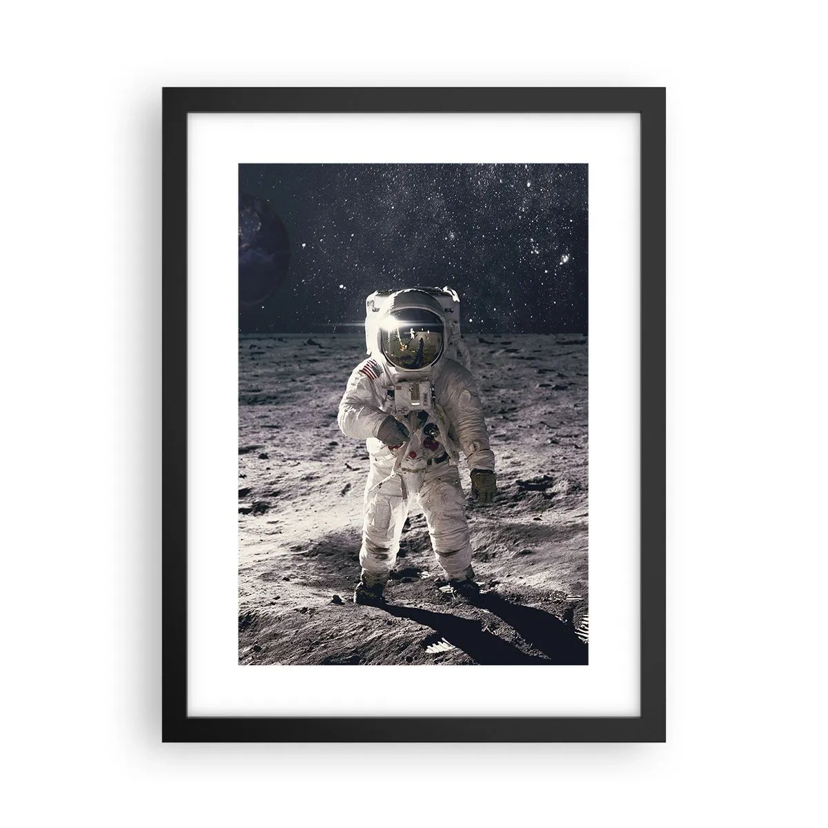 Poster in einem schwarzem Rahmen - Grüße vom Mond - 30x40 cm