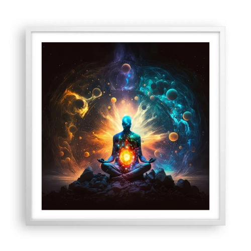 Poster in einem weißen Rahmen - Kosmischer Frieden - 60x60 cm