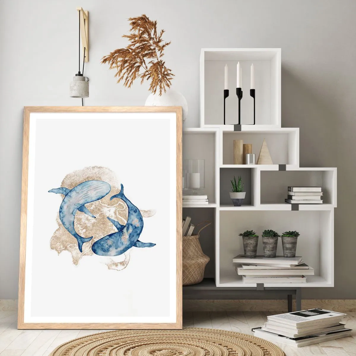 Poster in einem Rahmen aus heller Eiche - Freundschaft oder Liebe? - 50x70 cm